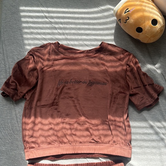 NWT ASOS Threadbare lounge velour short set in brown (price is firm) - Picture 8 of 12